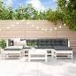 Preview: ARDEBO.de - 7-tlg. Garten-Lounge-Set Weiß Massivholz Kiefer