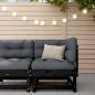 Preview: ARDEBO.de - Garten-Ecksofa Schwarz Massivholz Kiefer