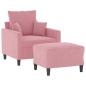 Preview: Sessel mit Hocker Rosa 60 cm Samt