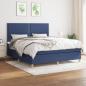 Preview: ARDEBO.de - Boxspringbett mit Matratze Blau 160x200 cm Stoff