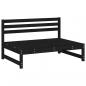 Preview: Garten-Mittelsofa Schwarz 120x80 cm Massivholz Kiefer