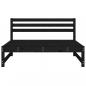 Preview: Garten-Mittelsofa Schwarz 120x80 cm Massivholz Kiefer