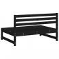 Preview: Garten-Mittelsofa Schwarz 120x80 cm Massivholz Kiefer