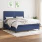 Preview: ARDEBO.de - Boxspringbett mit Matratze Blau 160x200 cm Stoff