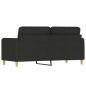 Preview: 2-Sitzer-Sofa Schwarz 140 cm Stoff