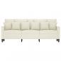 Preview: 3-Sitzer-Sofa Creme 180 cm Samt