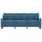 Preview: 3-Sitzer-Sofa Blau 180 cm Samt