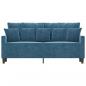 Preview: 2-Sitzer-Sofa Blau 140 cm Samt