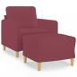Preview: Sessel mit Hocker Weinrot 60 cm Stoff