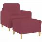 Preview: Sessel mit Hocker Weinrot 60 cm Stoff