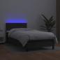 Preview: Boxspringbett mit Matratze & LED Schwarz 100x200 cm Kunstleder