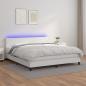 Preview: ARDEBO.de - Boxspringbett mit Matratze & LED Weiß 180x200 cm Kunstleder