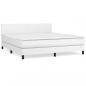 Preview: Boxspringbett mit Matratze Weiß 180x200 cm Kunstleder