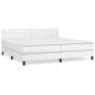 Preview: Boxspringbett mit Matratze Weiß 200x200 cm Kunstleder