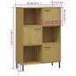Preview: Bücherregal OSLO Metallbeine Braun 90x35x128,5 cm Massivholz
