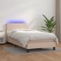 Preview: ARDEBO.de - Boxspringbett mit Matratze & LED Cappuccino-Braun 100x200cm