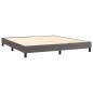 Preview: Boxspringbett mit Matratze Grau 160x200 cm Kunstleder