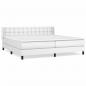 Preview: Boxspringbett mit Matratze Weiß 200x200 cm Kunstleder