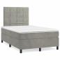 Preview: Boxspringbett mit Matratze Hellgrau 120x200 cm Samt
