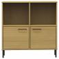 Preview: Bücherregal OSLO mit Metallbeinen Braun 90x35x90,5cm Massivholz