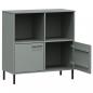 Preview: Bücherregal OSLO mit Metallbeinen Grau 90x35x90,5 cm Massivholz