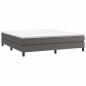Preview: Boxspringbett mit Matratze Grau 180x200 cm Kunstleder