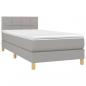 Preview: Boxspringbett mit Matratze & LED Hellgrau 100x200 cm Stoff