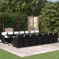 Preview: ARDEBO.de - 15-tlg. Garten-Essgruppe mit Kissen Poly Rattan Schwarz