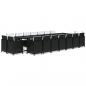 Preview: 19-tlg. Garten-Essgruppe mit Kissen Poly Rattan Schwarz