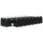 Preview: 19-tlg. Garten-Essgruppe mit Kissen Poly Rattan Schwarz