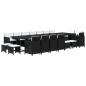 Preview: 19-tlg. Garten-Essgruppe mit Kissen Poly Rattan Schwarz