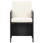 Preview: 17-tlg. Garten-Essgruppe mit Kissen Schwarz Poly Rattan