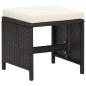 Preview: 21-tlg. Garten-Essgruppe mit Kissen Schwarz Poly Rattan