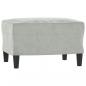 Preview: Sessel mit Hocker Hellgrau 60 cm Samt