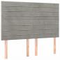 Preview: Boxspringbett mit Matratze & LED Hellgrau 140x200 cm Samt
