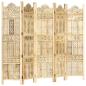 Preview: 5-tlg. Raumteiler Handgeschnitzt 200×165 cm Mango Massivholz