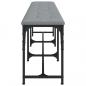 Preview: Essbank Hellgrau 186x32x45 cm Stahl und Stoff