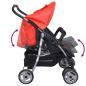 Preview: Zwillingskinderwagen Stahl Rot und Schwarz