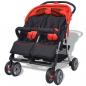 Preview: Zwillingskinderwagen Stahl Rot und Schwarz