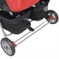 Preview: Zwillingskinderwagen Stahl Rot und Schwarz