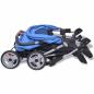 Preview: Zwillingskinderwagen Stahl Blau und Schwarz