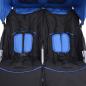 Preview: Zwillingskinderwagen Stahl Blau und Schwarz
