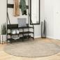 Preview: ARDEBO.de - Teppich ISTAN Hochflor Glänzend Beige Ø 160 cm