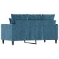 Preview: 2-Sitzer-Sofa Blau 120 cm Samt