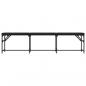Preview: Essbank Schwarz 186x32x45 cm Stahl und Kunstleder