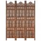 Preview: ARDEBO.de - 3-tlg. Raumteiler Handgeschnitzt Braun 120×165 cm Mangoholz