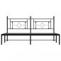 Preview: Bettgestell mit Kopfteil Metall Schwarz 180x200 cm
