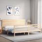 Preview: Massivholzbett mit Kopfteil 200x200 cm