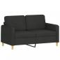 Preview: 2-Sitzer-Sofa mit Zierkissen Schwarz 120 cm Stoff