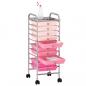 Preview: Schubladenwagen mit 10 Schubladen Ombre Rosa Kunststoff
